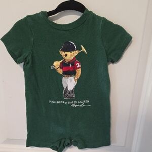 Ralph Lauren Green Polo Bear Onesie